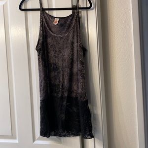 Cute burnout surrealist tunic length tank top